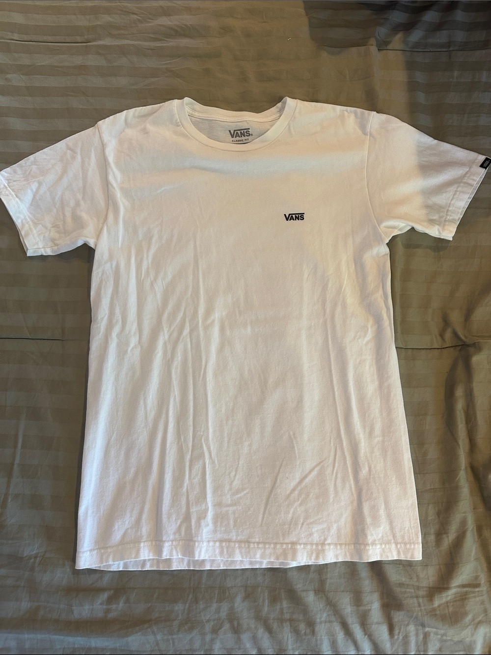 Vans White Short Sleeve Tee with Small Chest Logo